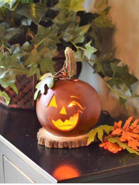 Meadowbrook Gourds Pumpkin Lighted Gourd! New