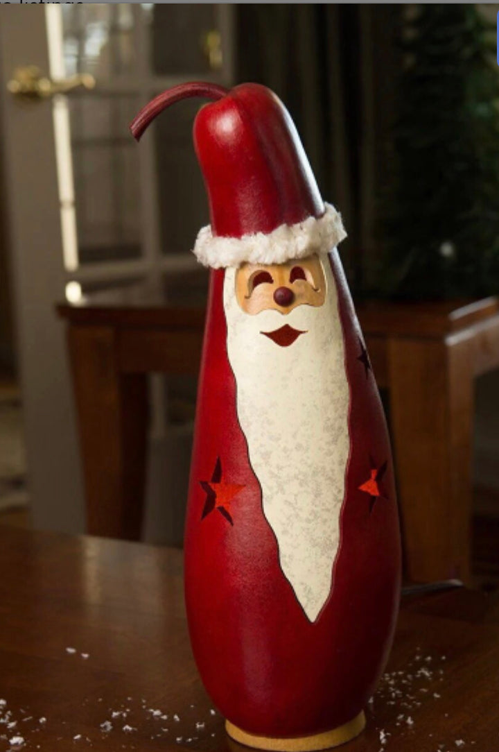 Meadowbrook Gourds Jolly Santa Tall Lit Gourd! New