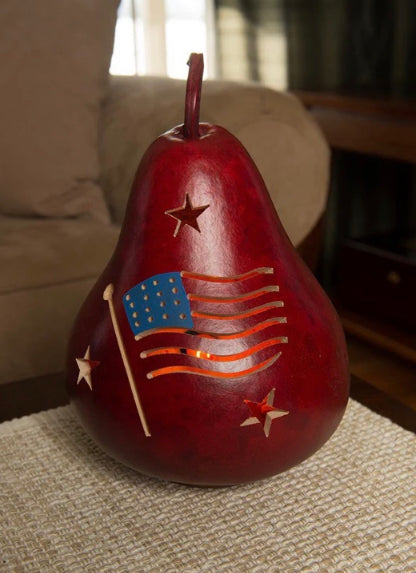 Meadowbrook Gourds Patriotic American Flag Gourd—-NEW