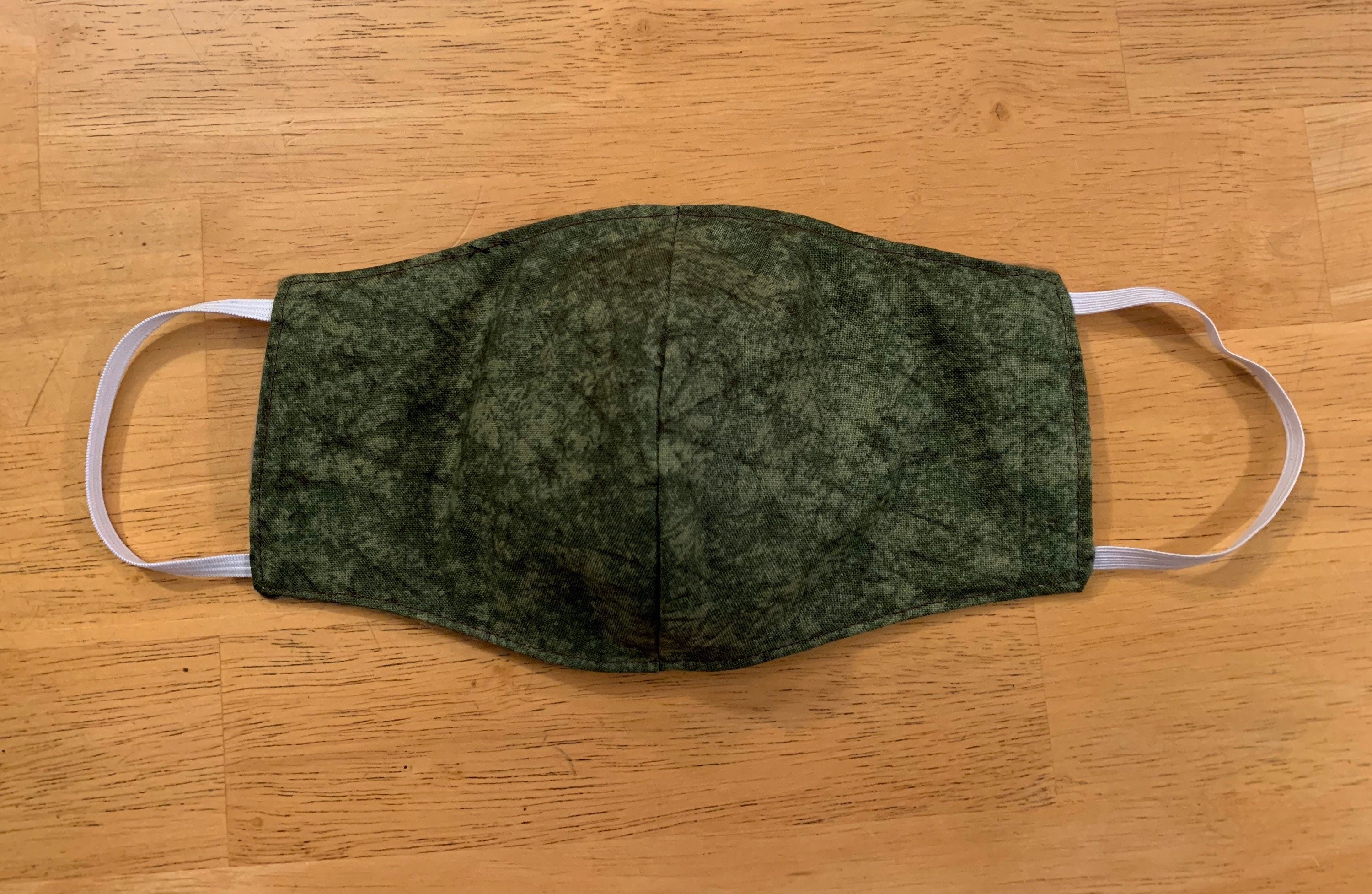 Camo Fleece/Green Cotton Face Mask! Reversible and Washable! NEW