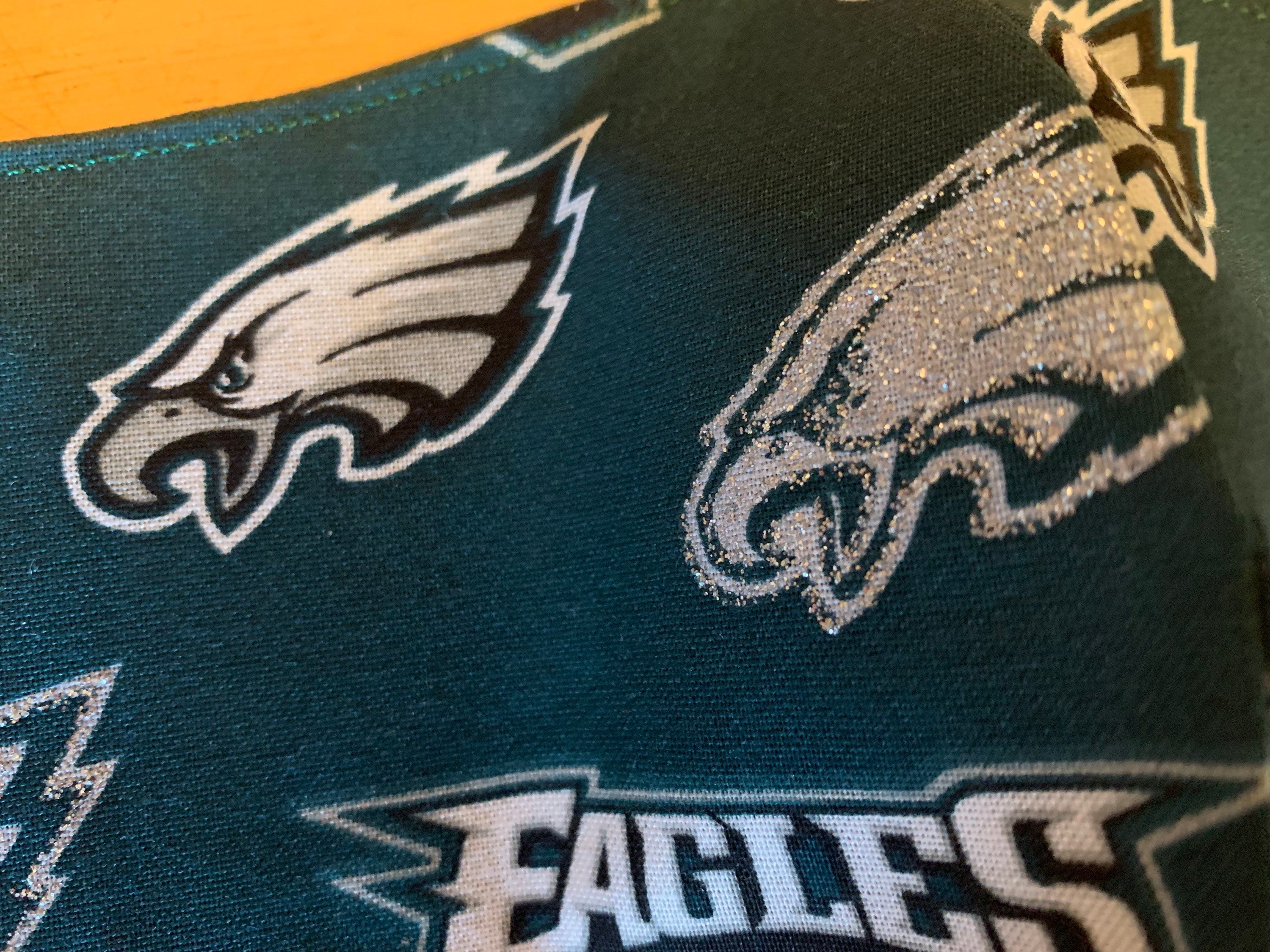 Philadelphia Eagles with Glitter Reversible and Washable Face Mask! New!