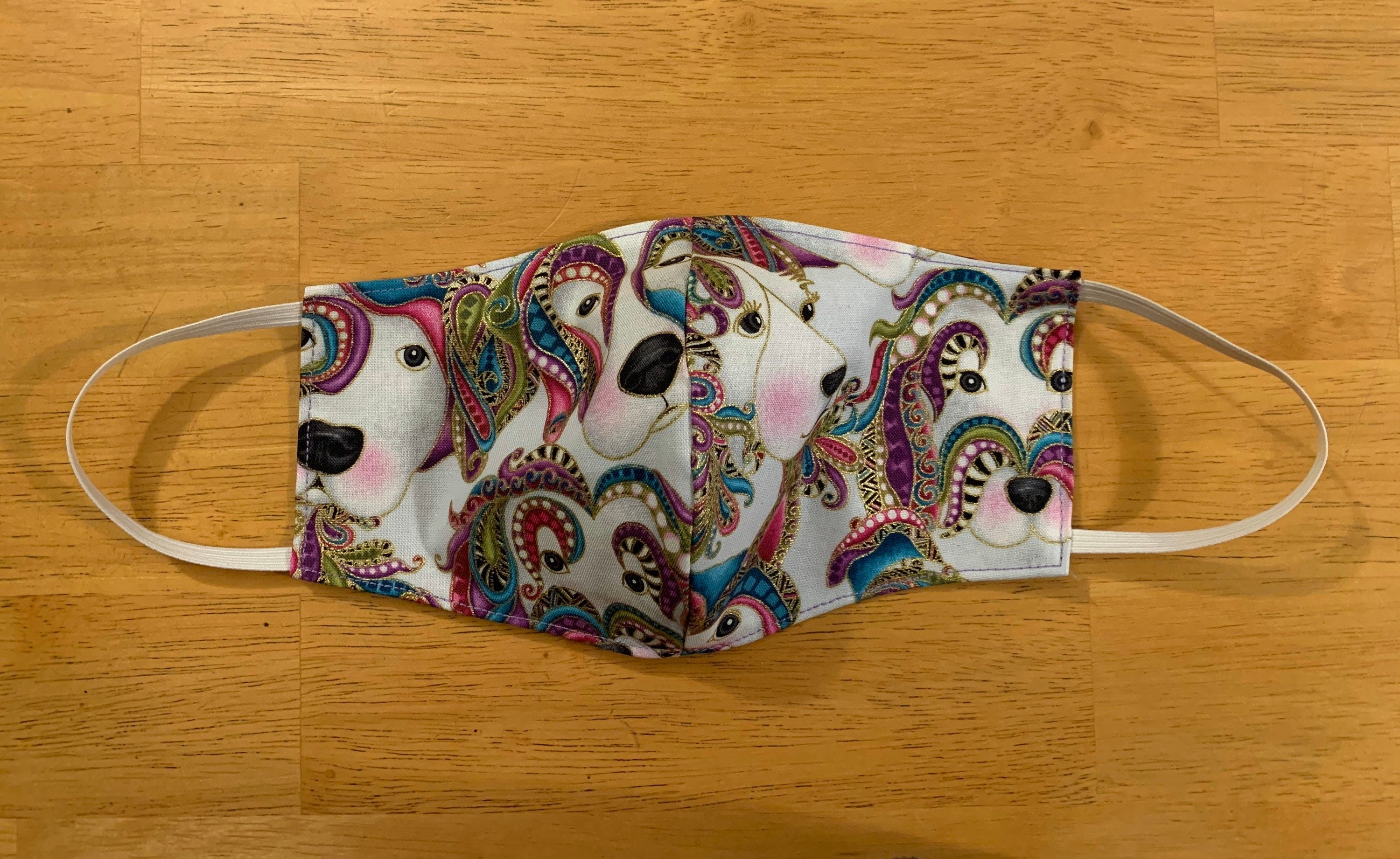 Dog Print Face Mask Reversible & Washable! New