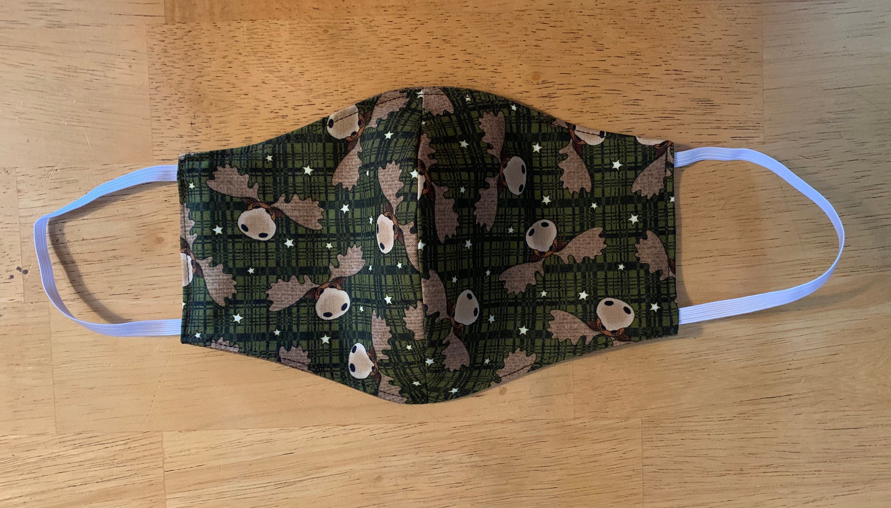 Moose Green Reversible and Washable Face Mask New!