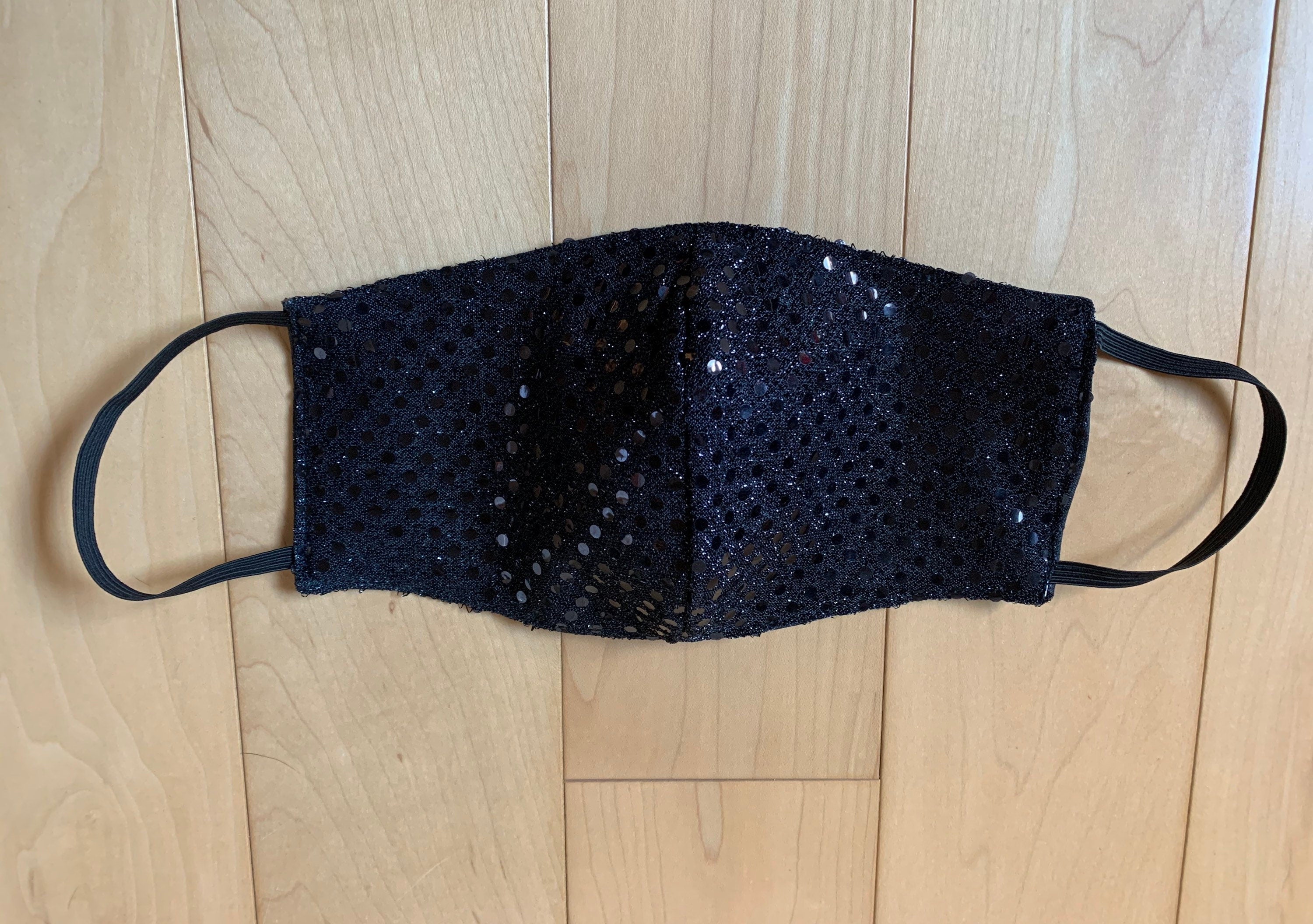 Black Sequins Glitter Reversible and Washable Face Mask! New
