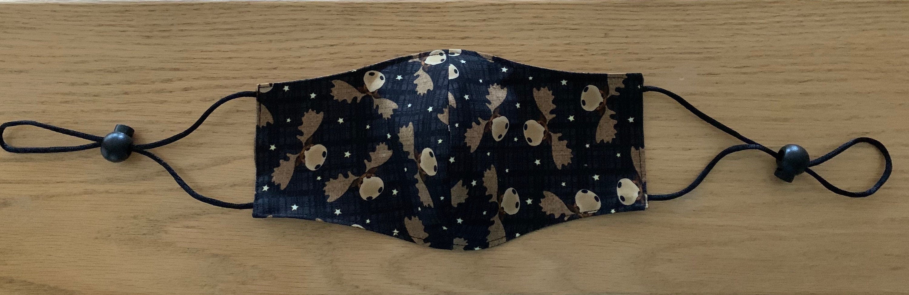 Moose Black Adjustable,Washable and Reversible Face Mask!