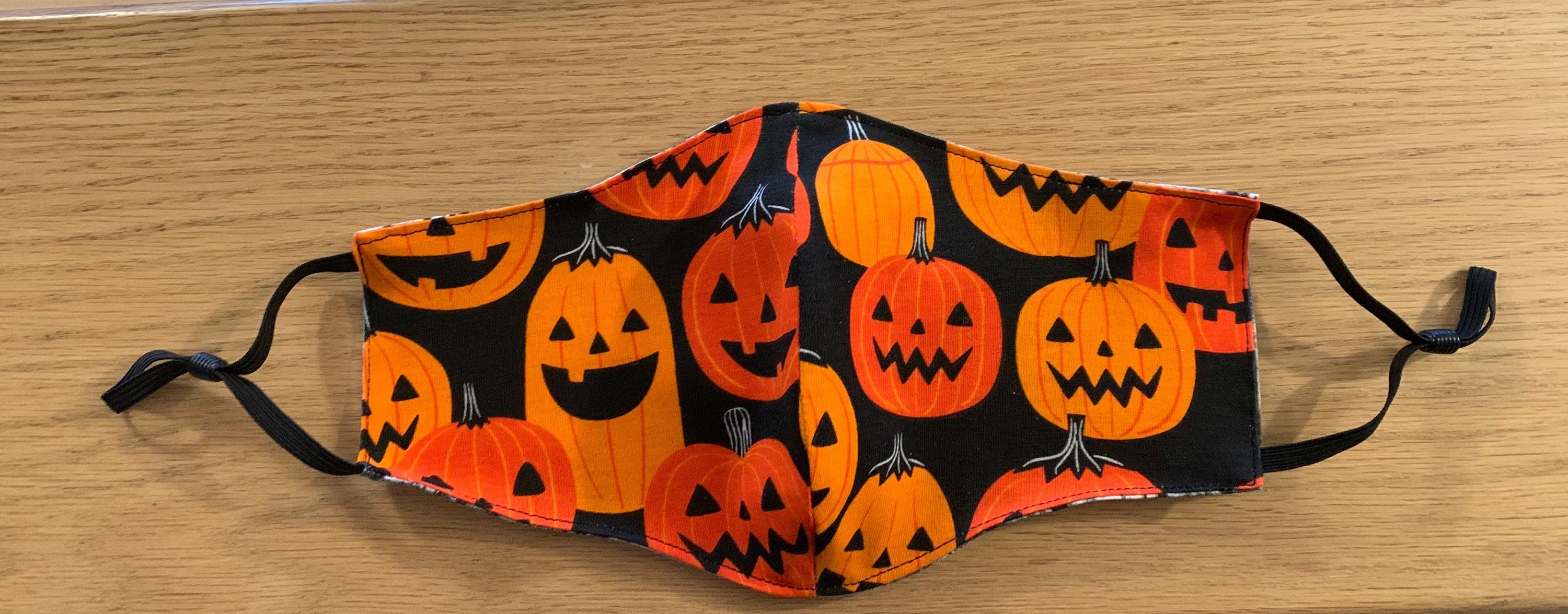 Pumpkin Head Face Mask Reversible, Adjustable & Washable! NEW