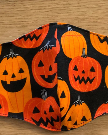 Pumpkin Head Face Mask Reversible, Adjustable & Washable! NEW