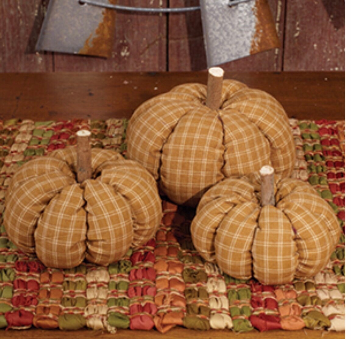 Homespun Pumpkins Set of 3! New