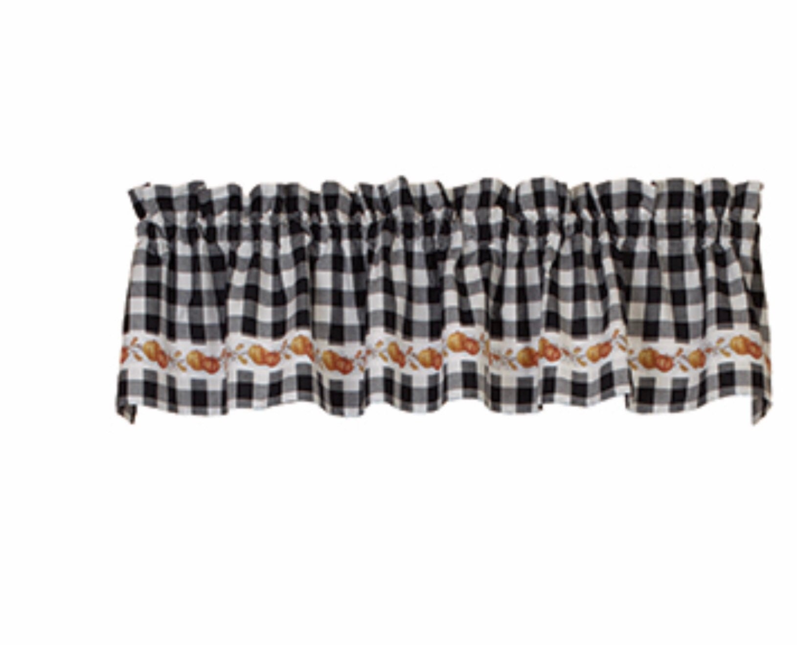 Pumpkin Check Valance 72 x 14” NEW