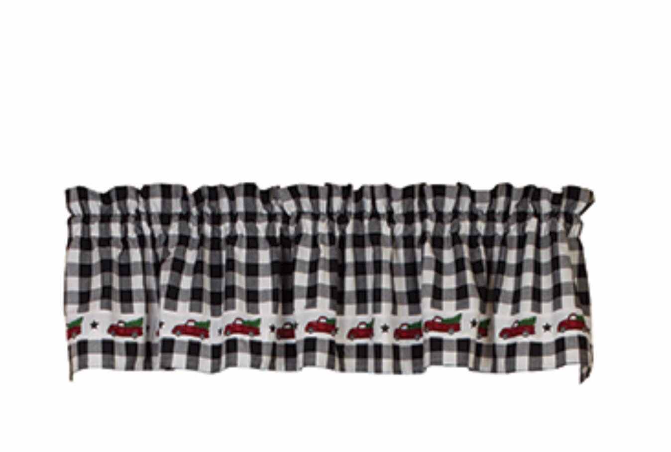 Red Truck Check Valance (72x14”) NEW