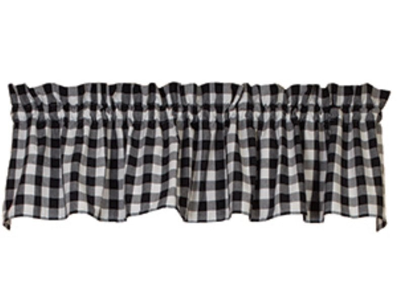 Black Check Valance (72x14”) NEW