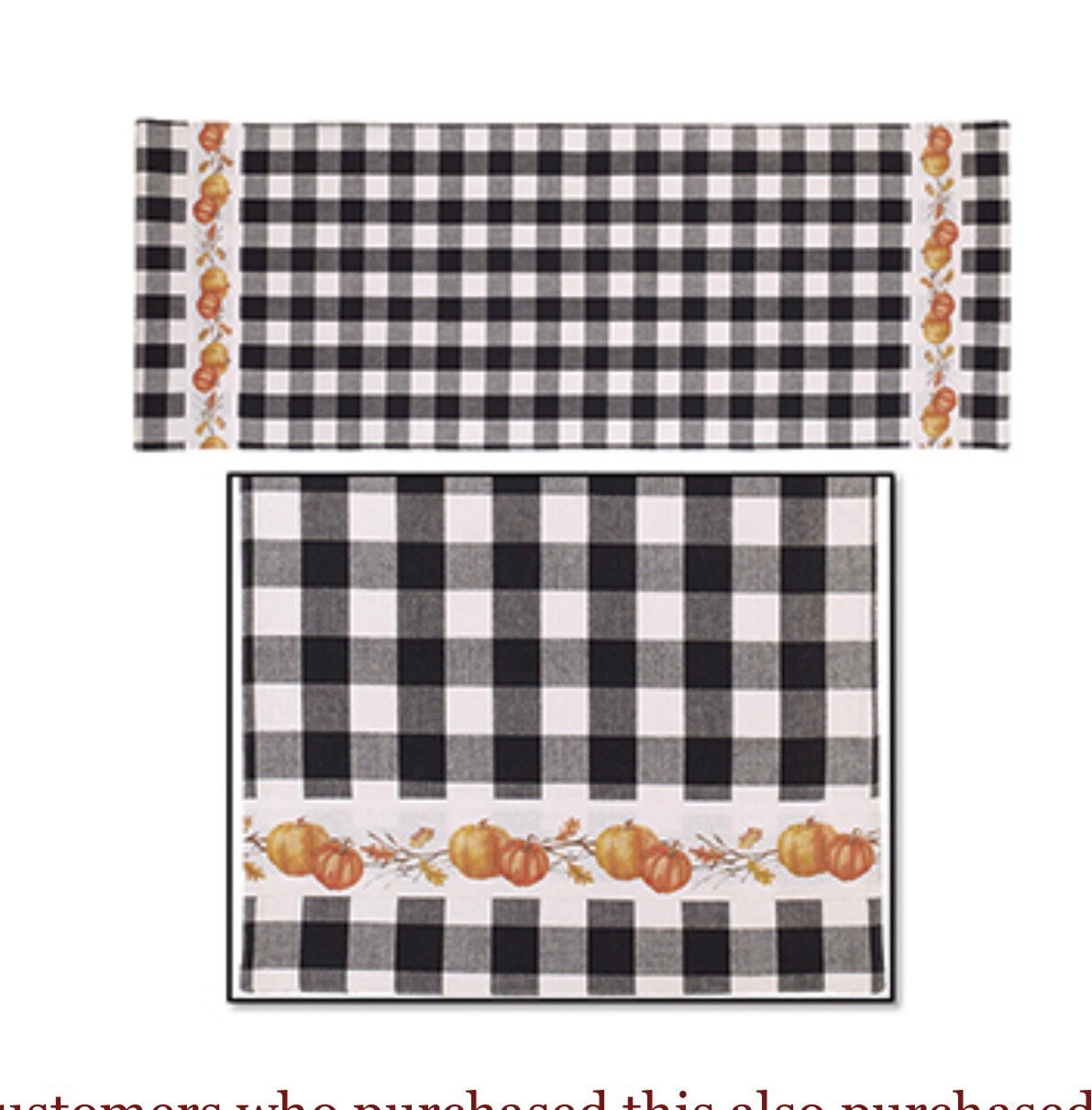 Pumpkin Check Table Runner 13” x 36” NEW