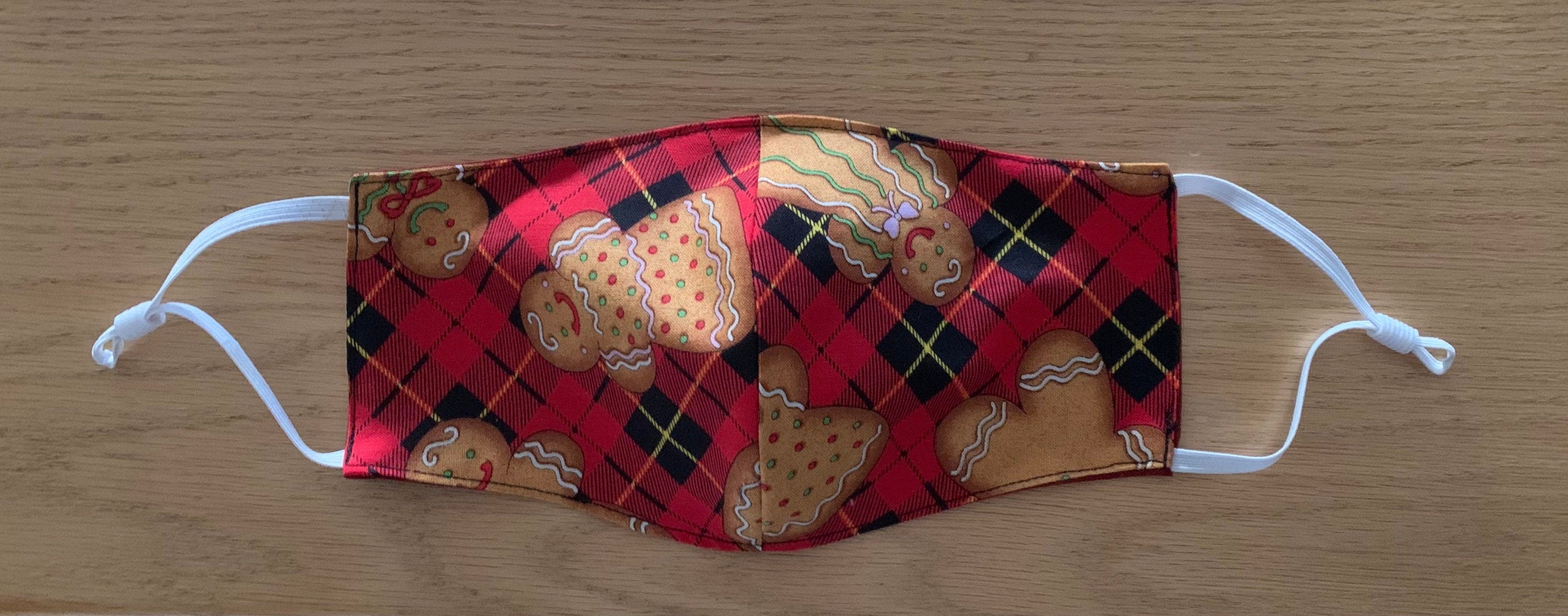 Gingerbread adjustable Face Mask Reversible & Washable! NEW