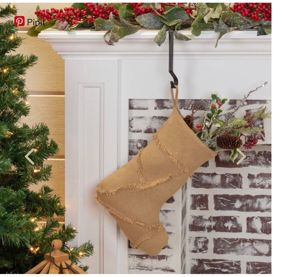 Burlap Natural Reverse Seam Stocking 11 x 15 Custom!