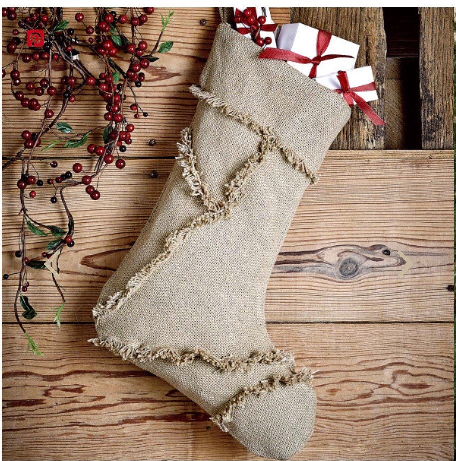 Burlap Natural Reverse Seam Stocking 11 x 15 Custom!