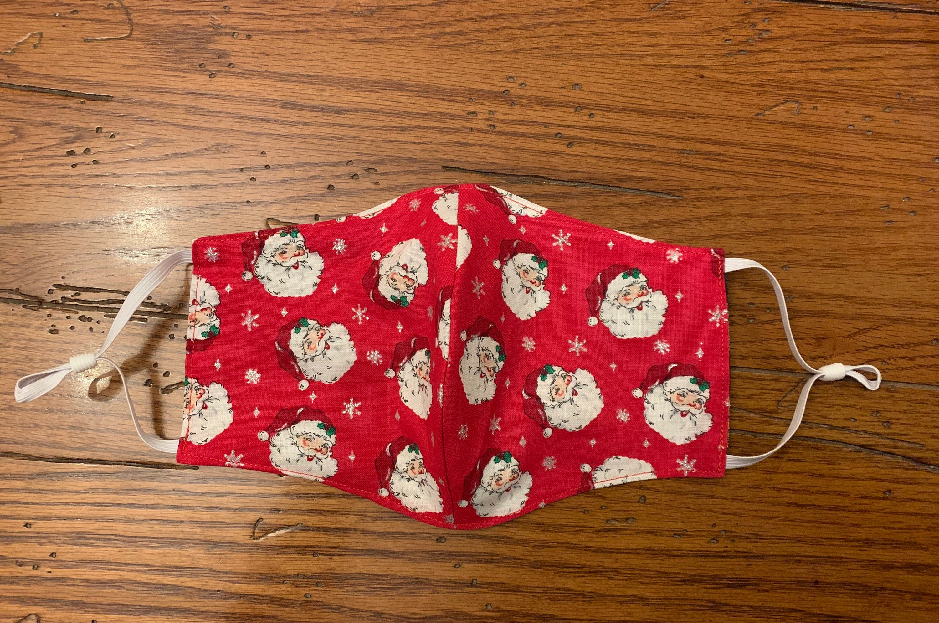 Santa Head Christmas adjustable Face Mask Reversible & Washable! NEW