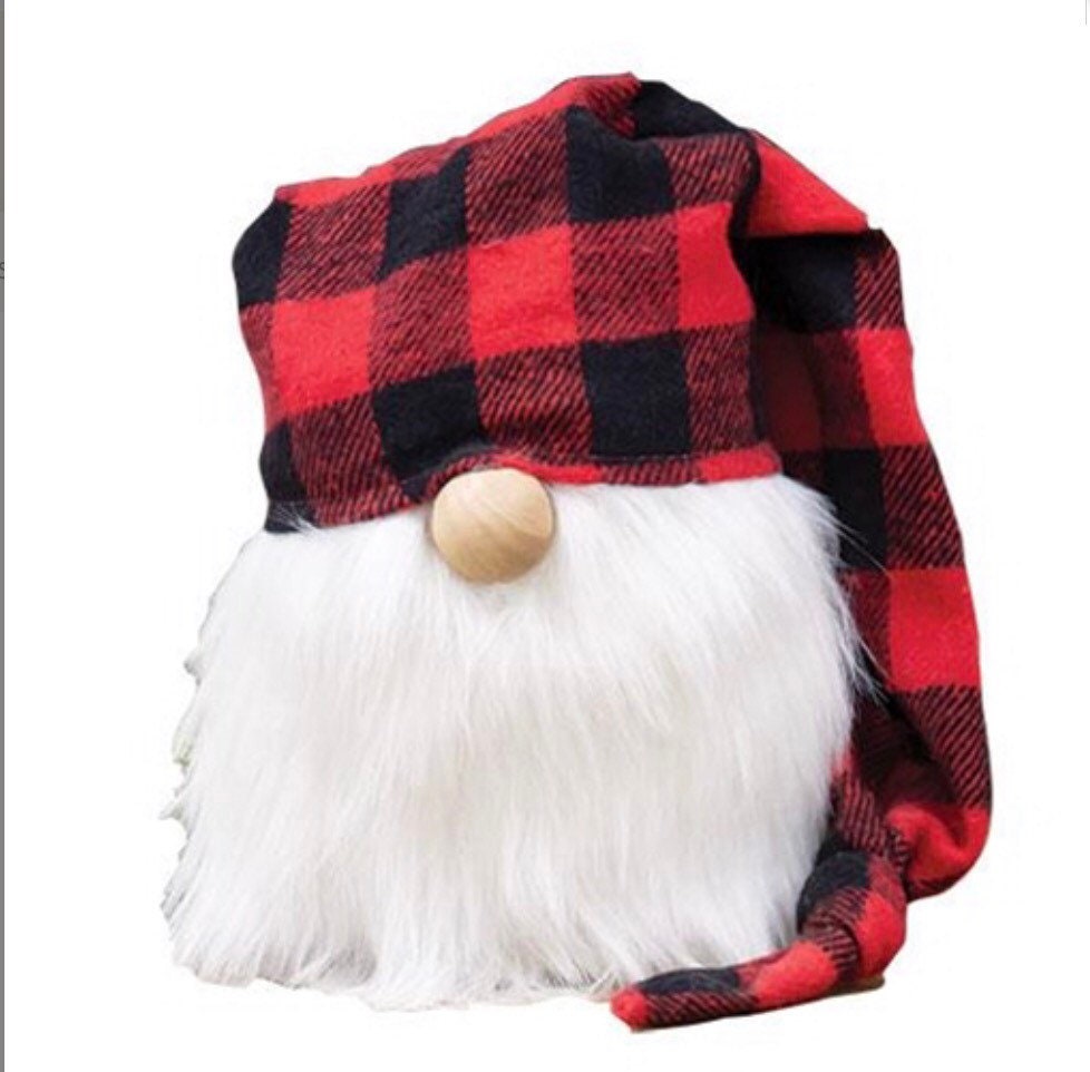 Red Buffalo Check Cap Gnome NEW