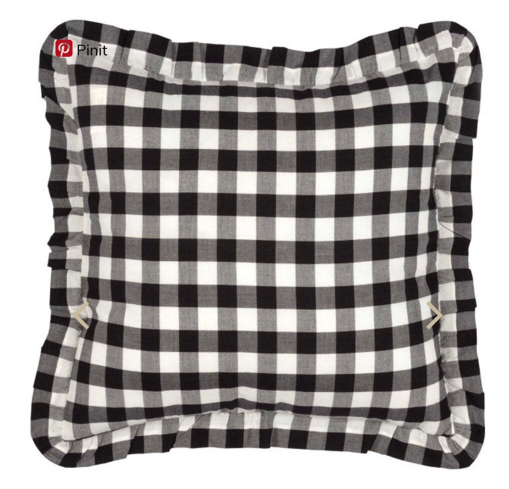 Annie Buffalo Check Ruffle Pillow 18 x 18 Cover & Pillow!NEW
