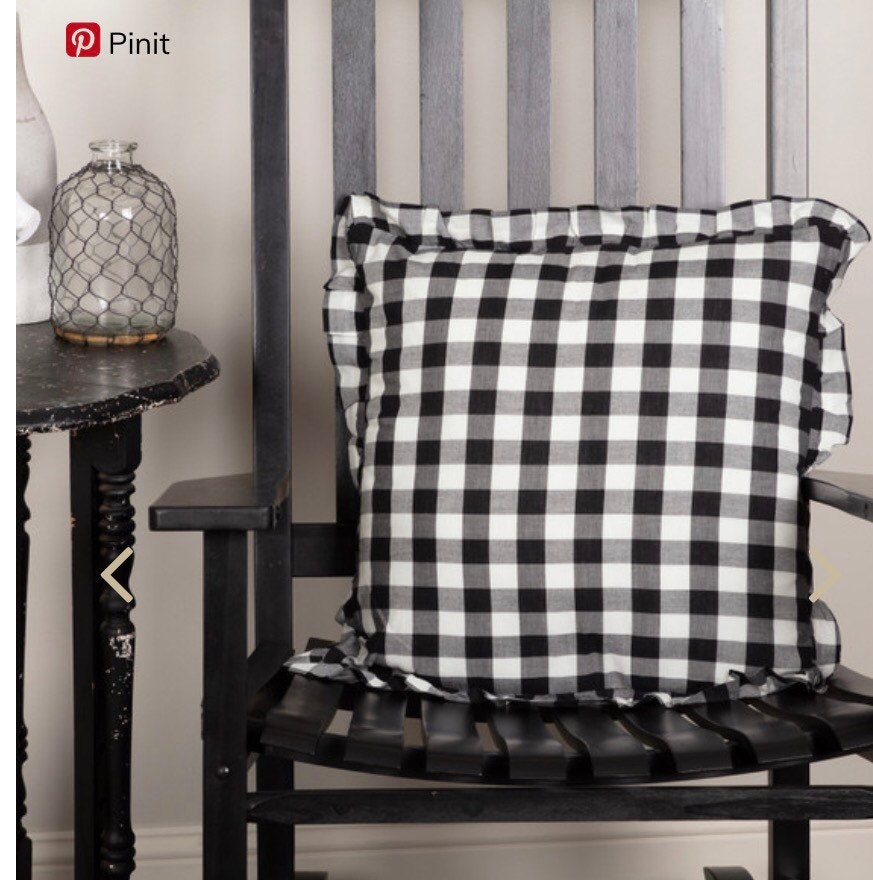 Annie Buffalo Check Ruffle Pillow 18 x 18 Cover & Pillow!NEW