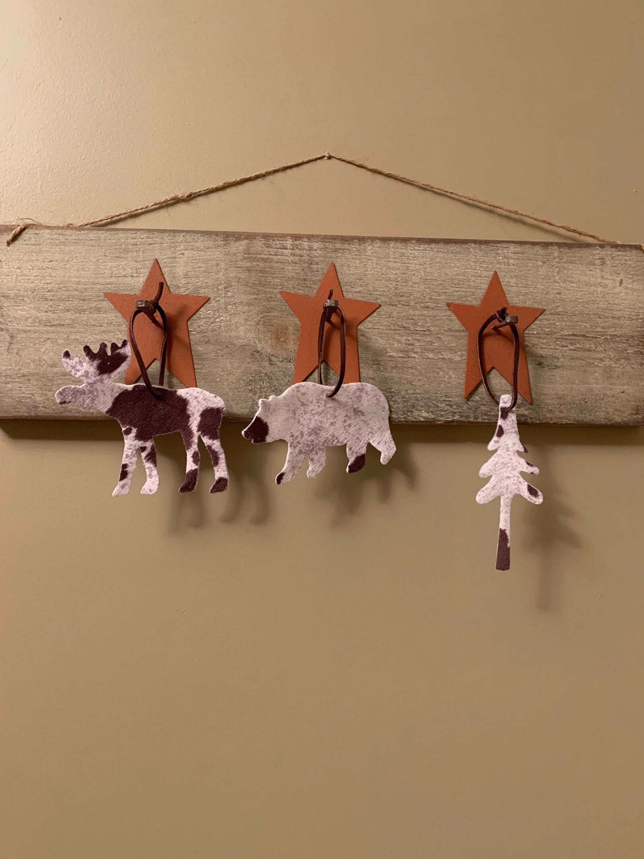 Cow Hide Christmas Ornaments!