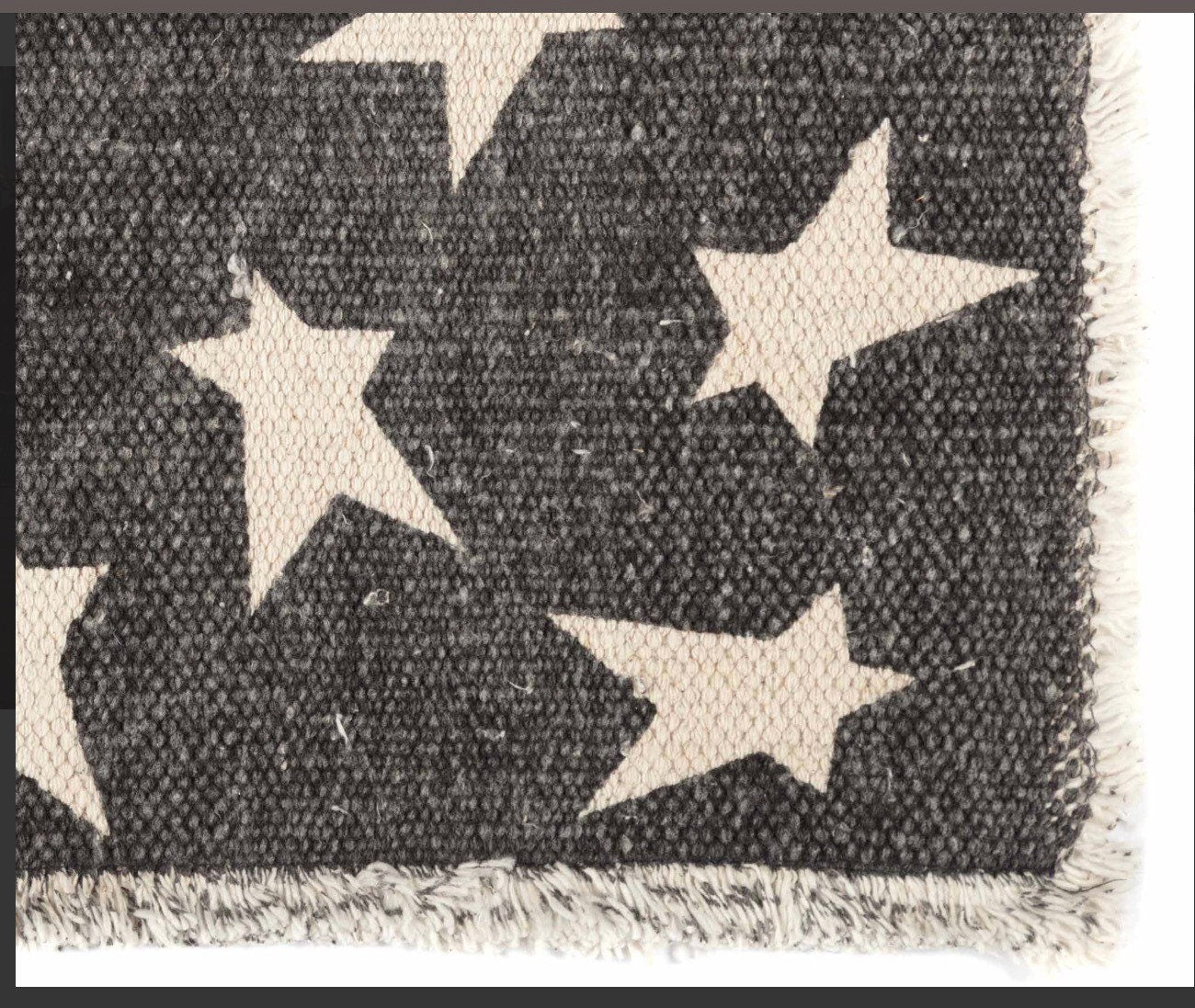 Black Primitive Star Table Runner  13”x 36”NEW