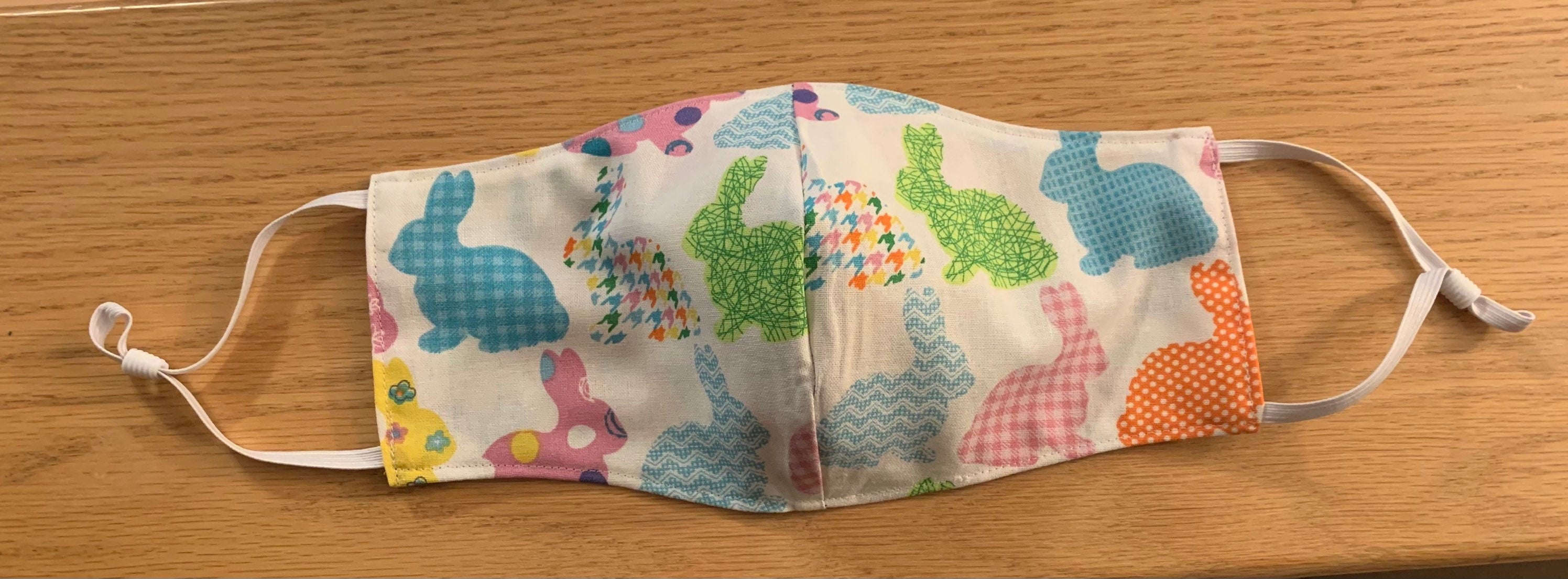 Easter Bunny adjustable Face Mask Reversible & Washable! NEW