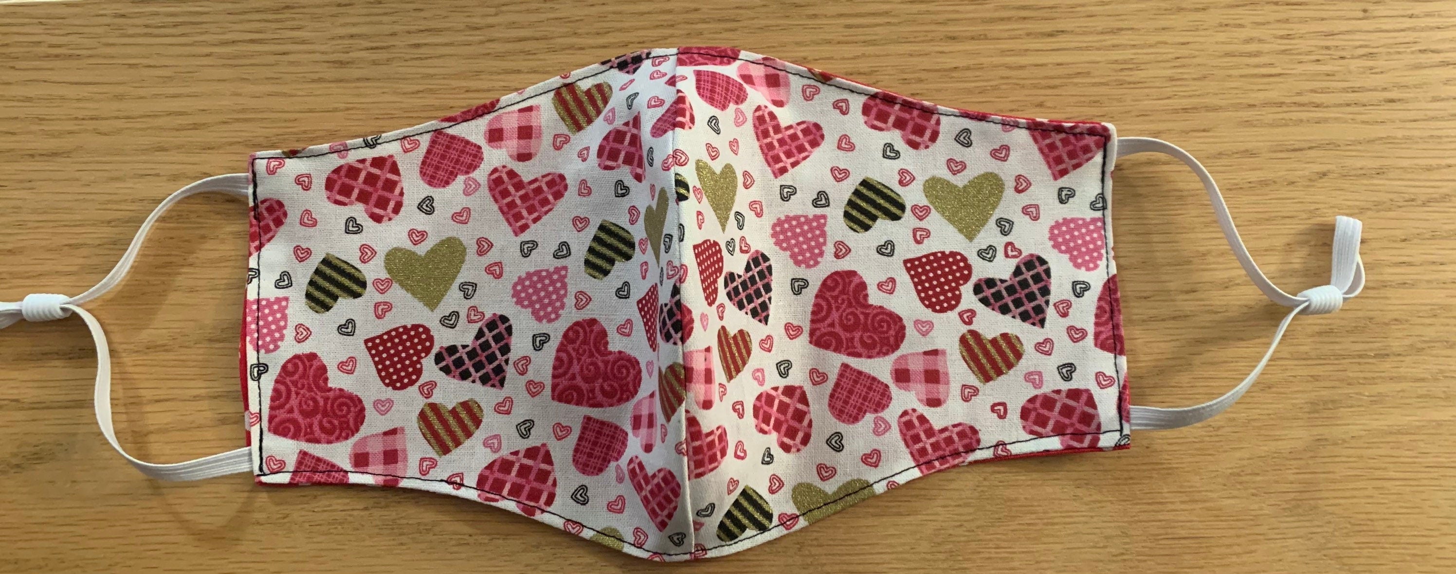 Valentines Day adjustable Face Mask Reversible & Washable! NEW