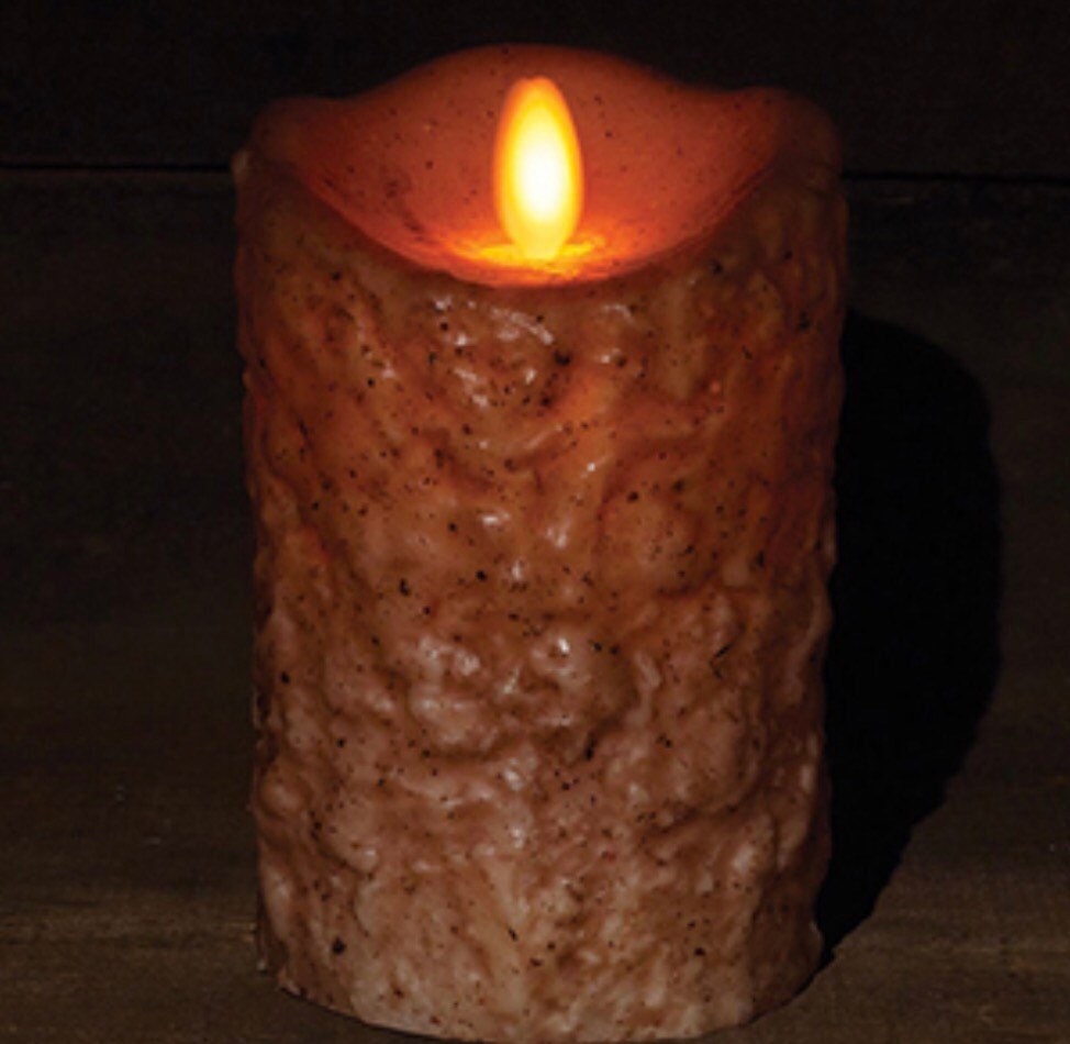 5” Oatmeal Lumpy Realistic Pillar Timer! New