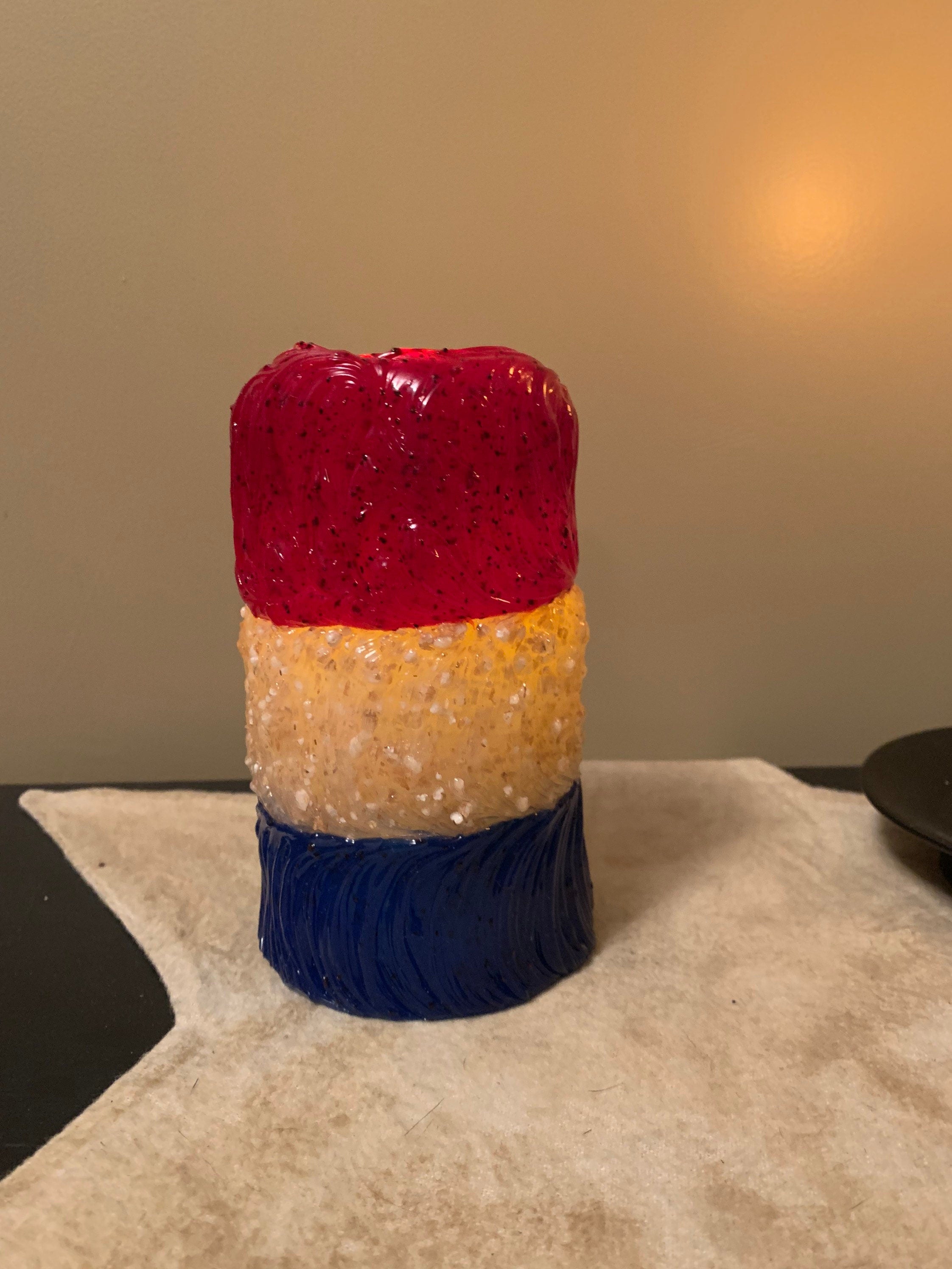 Americana Silicone dipped flameless Timer Candle 3” x 4”,3” x5” or 3” x 6” New