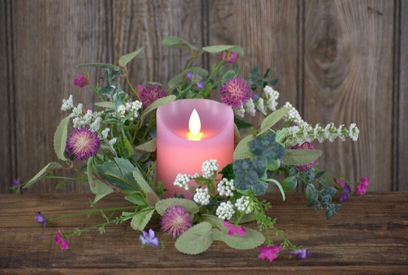 Wildflower Bouquet 4.5in Candle Ring NEW