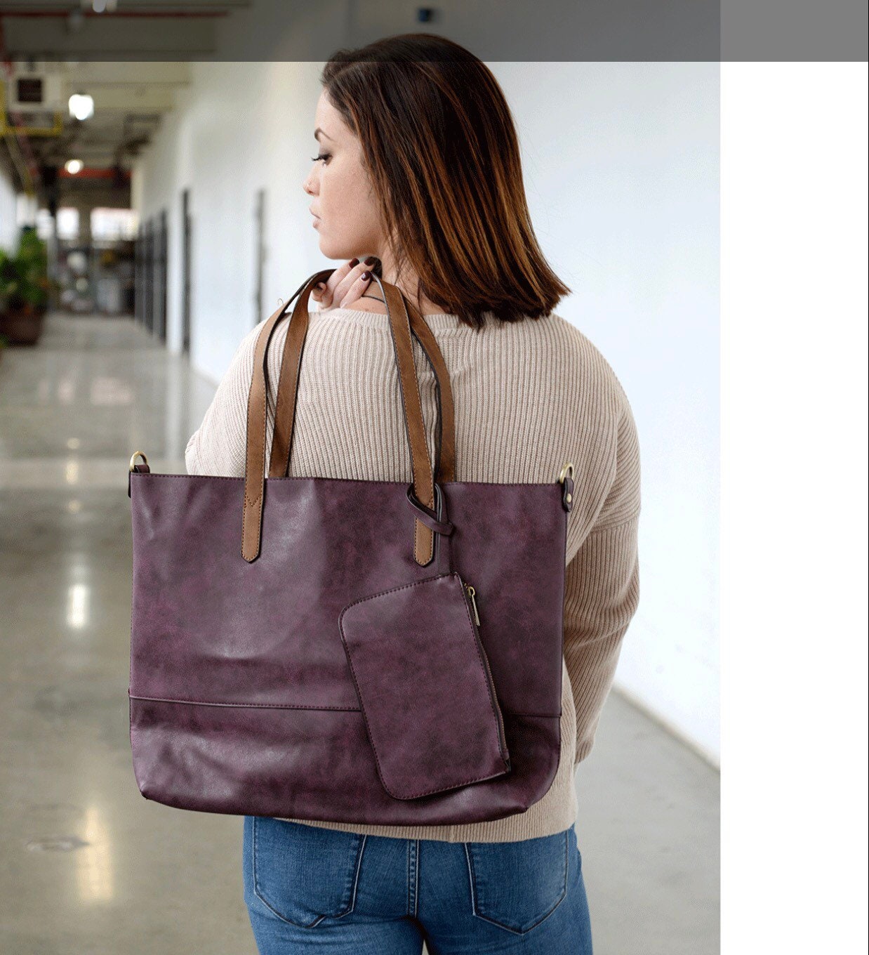 Brushed 2 in 1 Tote!NEW