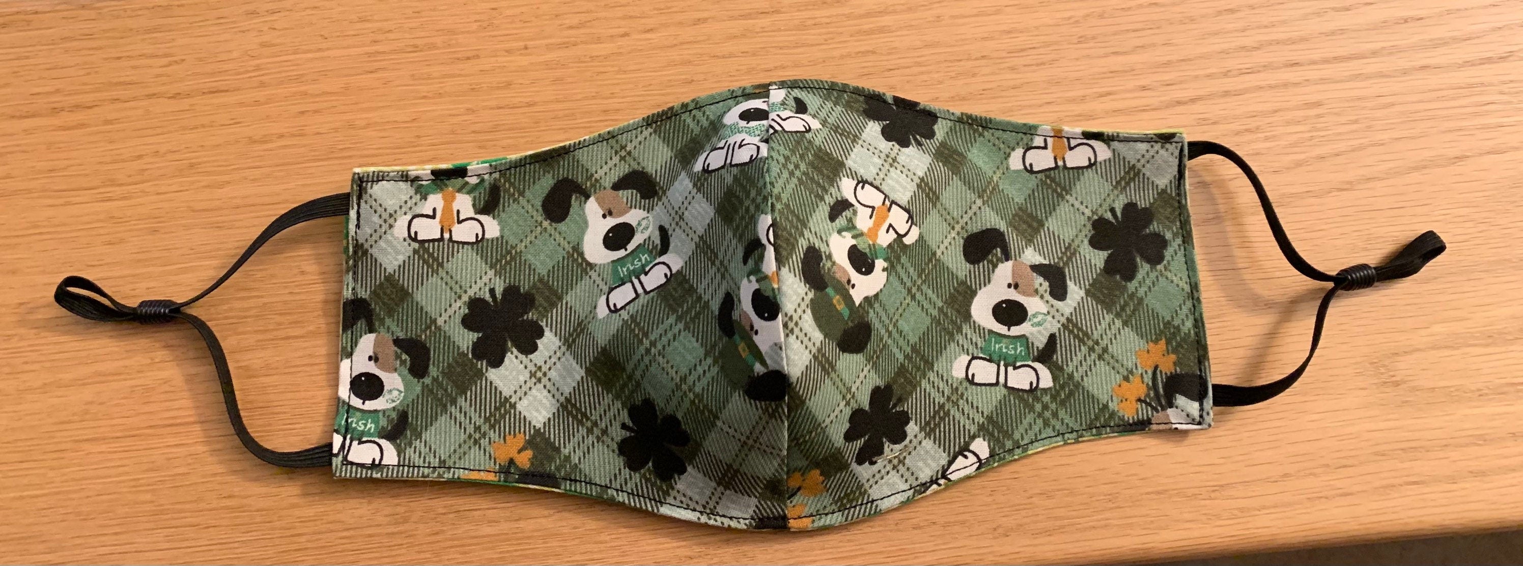 St. Patrick’s Dog adjustable Face Mask Reversible & Washable! NEW
