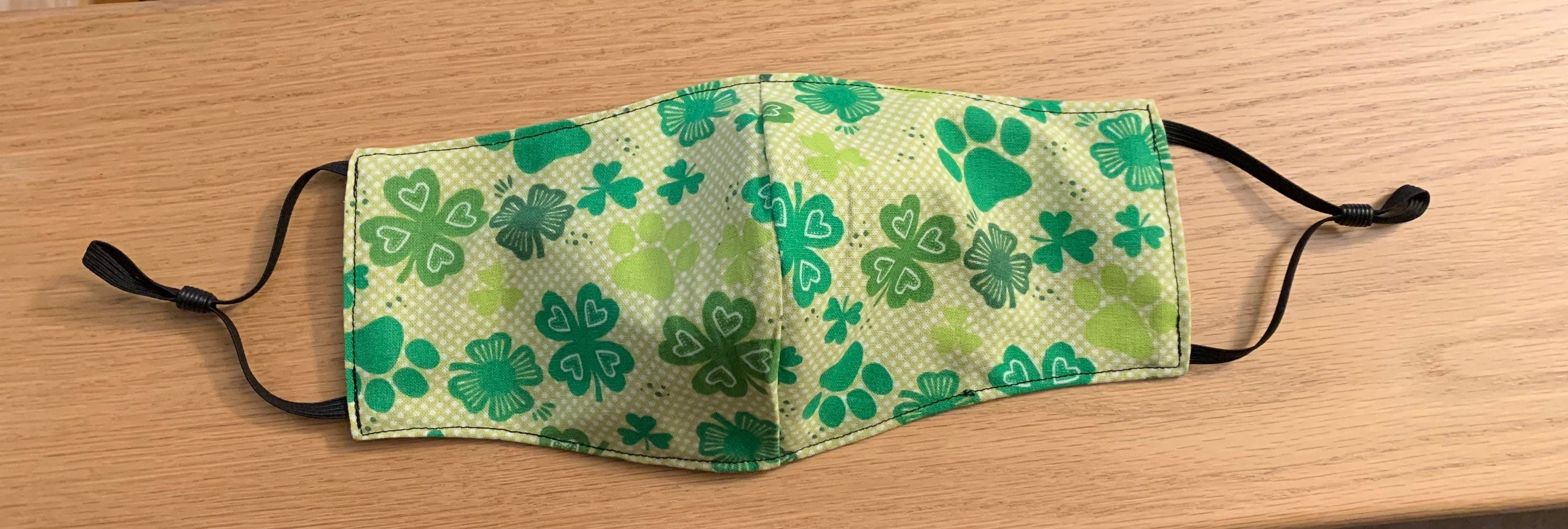 St. Patrick’s Dog adjustable Face Mask Reversible & Washable! NEW