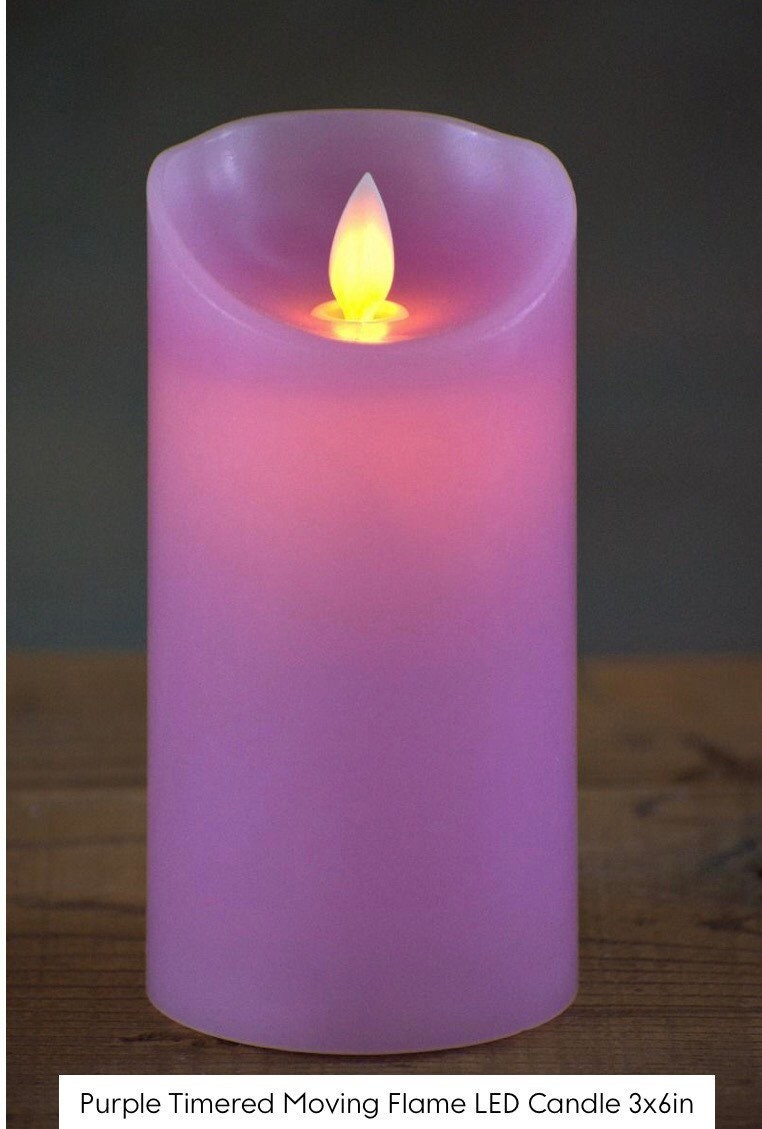 Flameless Timered Moving Flame LED Candle 3x6in