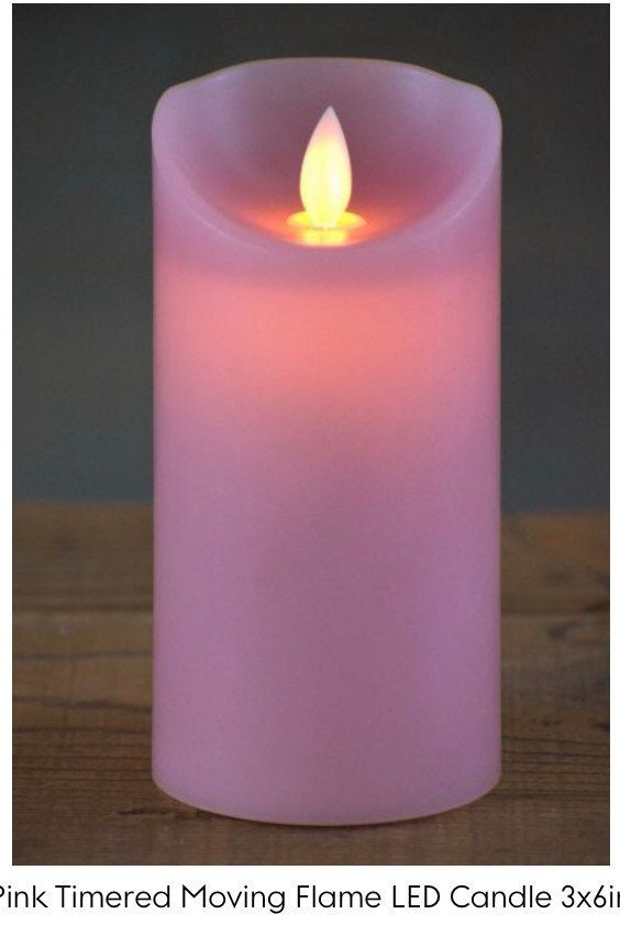Flameless Timered Moving Flame LED Candle 3x6in