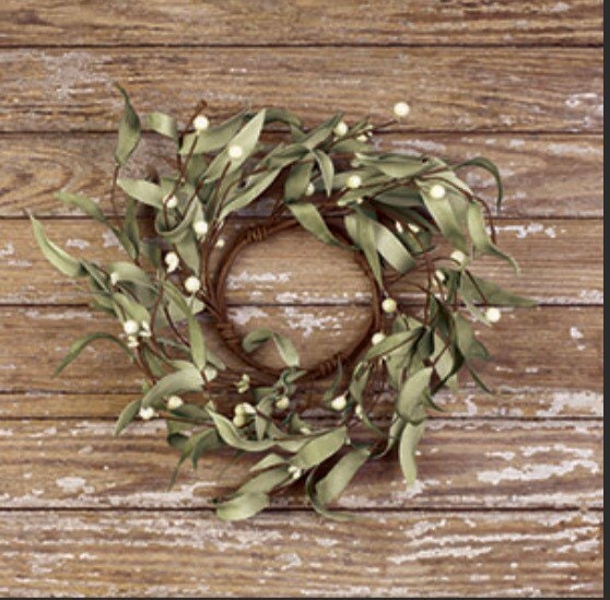 Mixed Leafy Berry Candle Ring 8” or 12” NEW