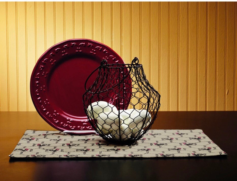 Antique Brown Chicken Wire Egg Basket!