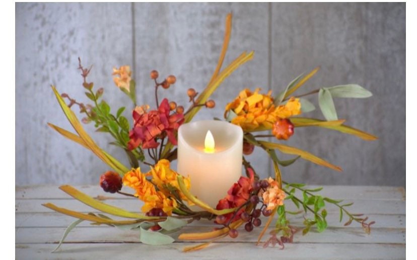 Autumn Cheer 4.5 inch Candle Ring NEW