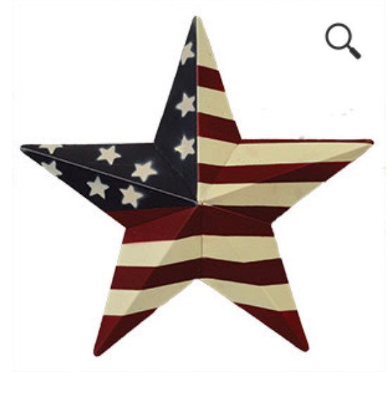 6” Metal Flag Star! New