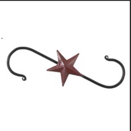 10” Burgundy Star S Hooks New Set of 2