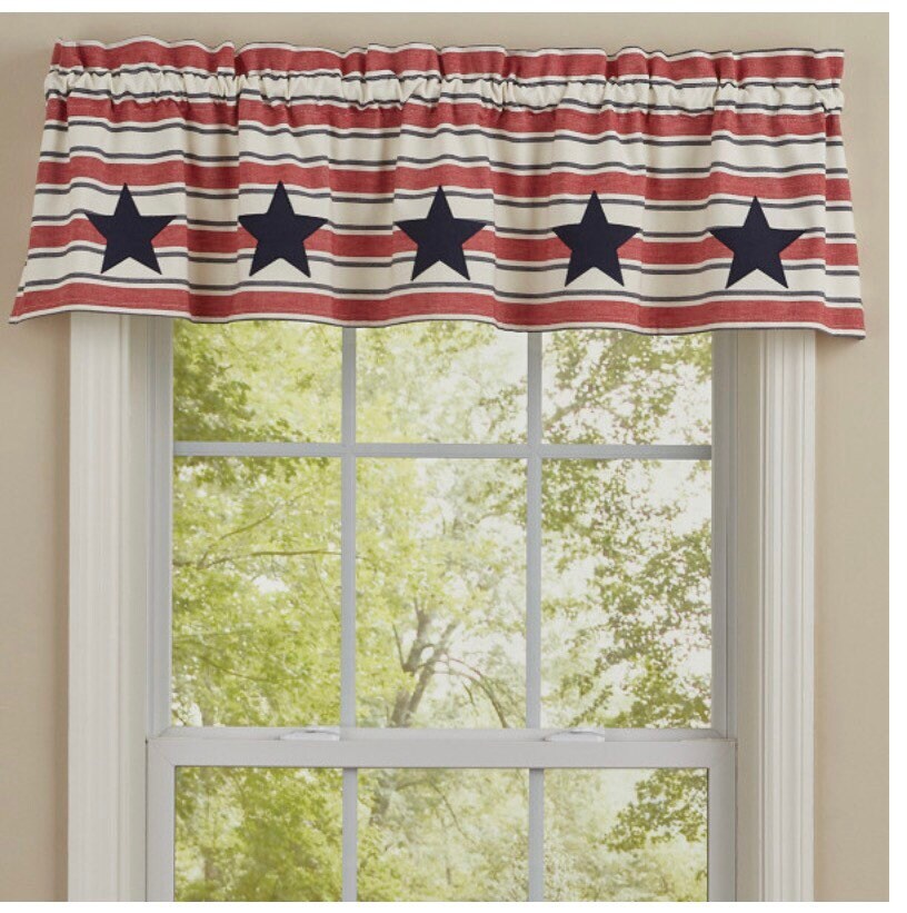 Stars and Stripes Patch Lined Valance (60x14