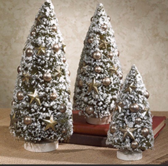 Christmas Trees w/Stars Set/3 (6”, 8”, 10”) NEW