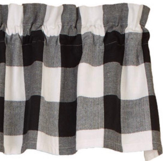 Red or White Buffalo Check Lined Valance (72x14”)