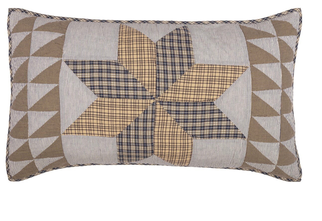Dakota Star Farmhouse Blue King Quilt 105Wx95L with 2-Shams 21 x 37! NEW
