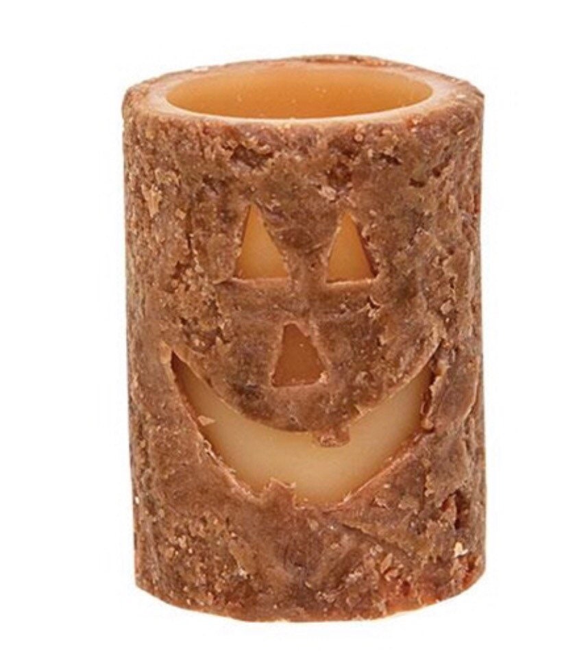 Jack O’Lantern Votive Timer Pillar, 2” x 4” or 2” x 3” New