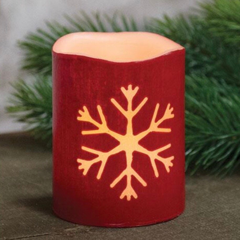 Red Snowflake LED Pillar! New
