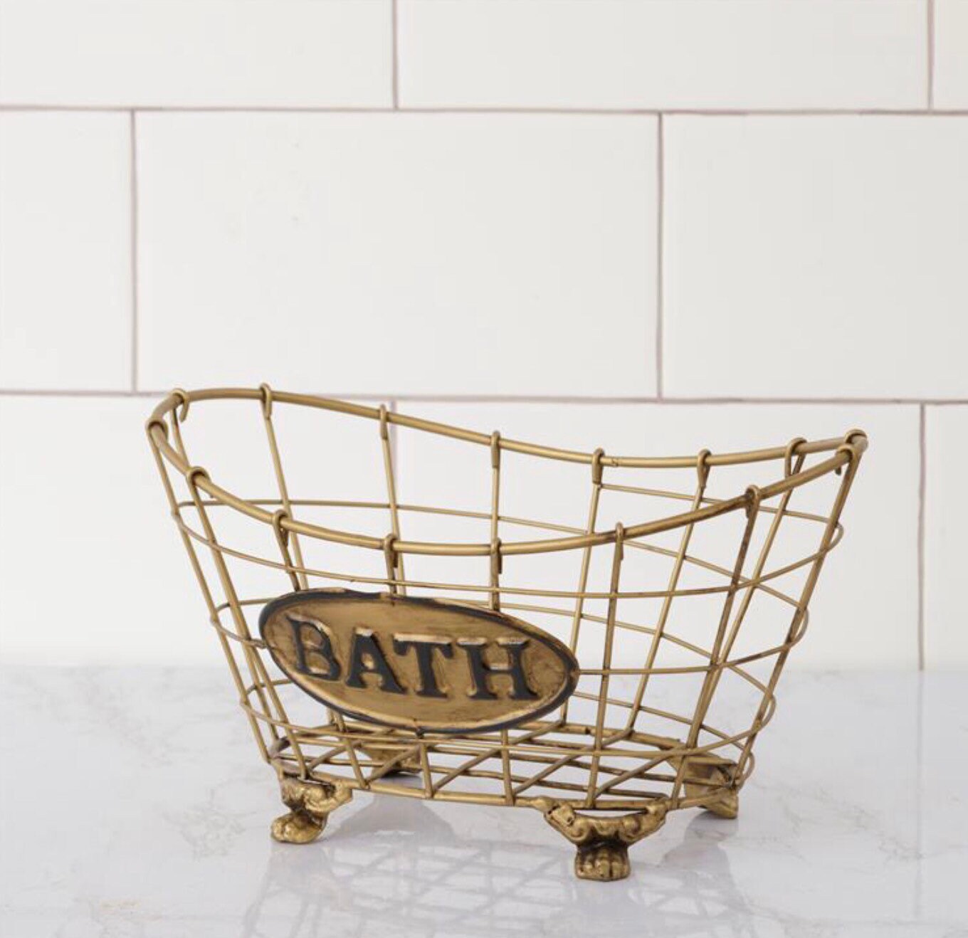 Bath Basket, Copper 5.5” H x 10.25” W x 6.5” D