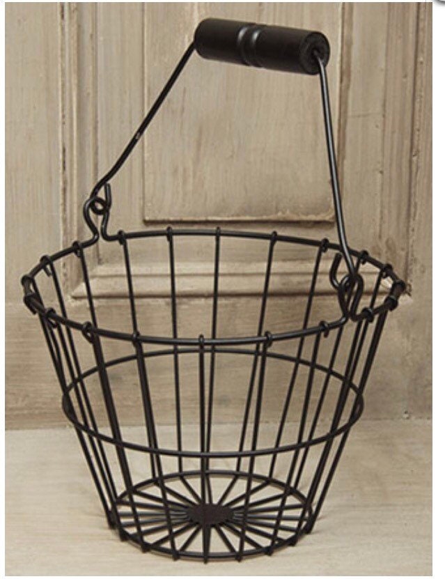 Wire Egg Basket Black or Rusty Color! New