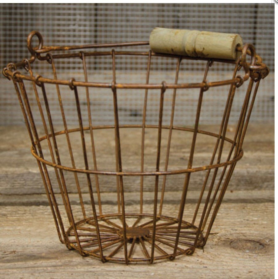 Wire Egg Basket Black or Rusty Color! New