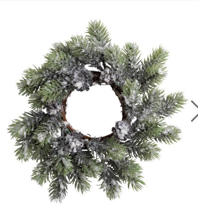 Wreath Sm - Flocked Pine NEW
